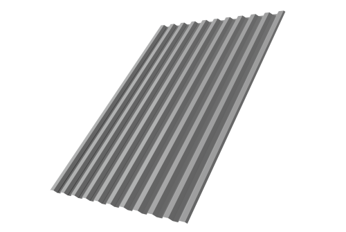 Профнастил С21 R 0,5 Satin RAL 9006 бело-алюминиевый