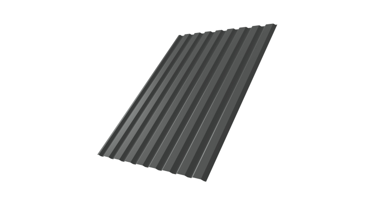 Профнастил С20A Grand Line 0.5 Rooftop Бархат RAL 7016 антрацитово-серый