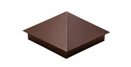 Колпак на столб 390х390 0,5 Satin с пленкой RAL 8017 шоколад