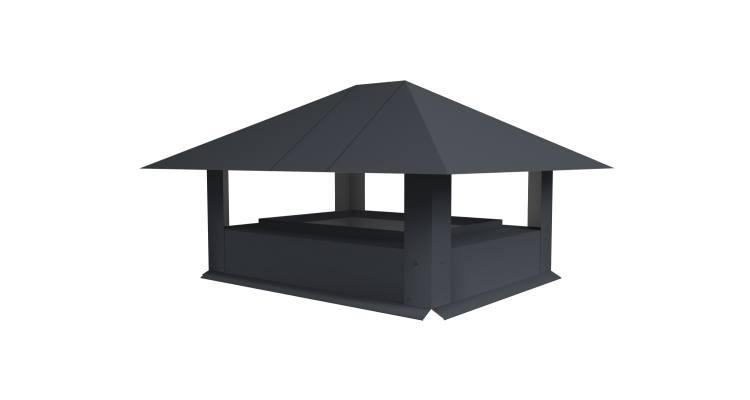 Дымник на трубу 520х390мм 0.5 Rooftop Бархат с пленкой RAL 7024 мокрый асфальт