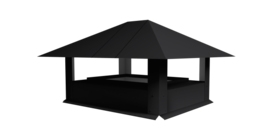 Дымник на трубу 520х390мм 0.5 Rooftop Бархат с пленкой RAL 9005 черный