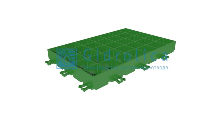 Газонная Решетка Gidrolica Eco Super РГ-60.40.6,4 - пластиковая зеленая, арт. 601