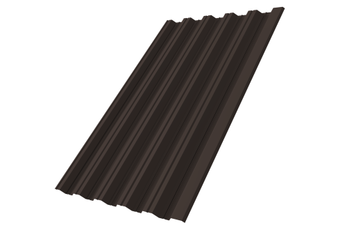 Профнастил HC35R 0,5 GreenCoat Pural BT RR 32 темно-коричневый (RAL 8019 серо-коричневый)