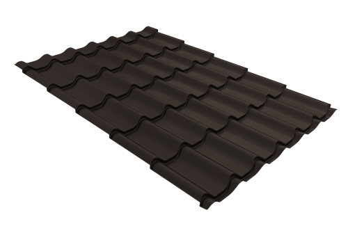 Металлочерепица классик Grand Line 0.5 Drap TX цвет RR 32 темно-коричневый