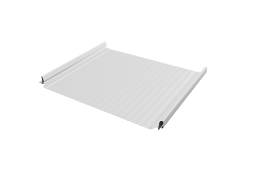 Кликфальц Pro Gofr Grand Line 0,45 PE с пленкой на замках RAL 9003 сигнальный белый