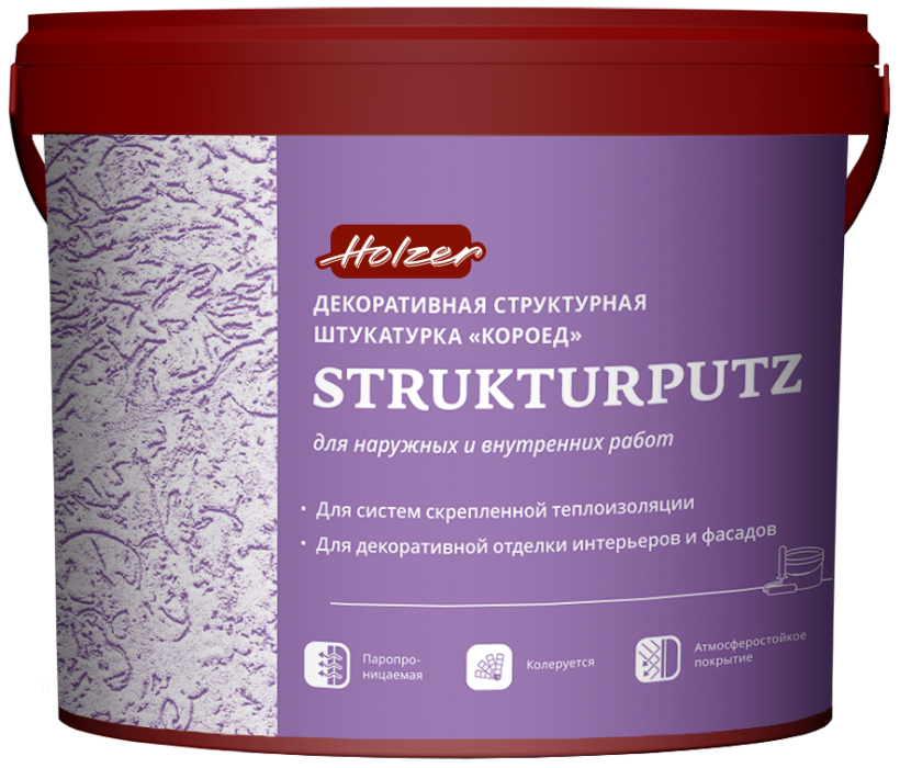 Holzer Strukturputz R 15 /R 25/R 30 Хольцер Структурпутц Р 15/ Р 25/Р30 «Короед», 25кг