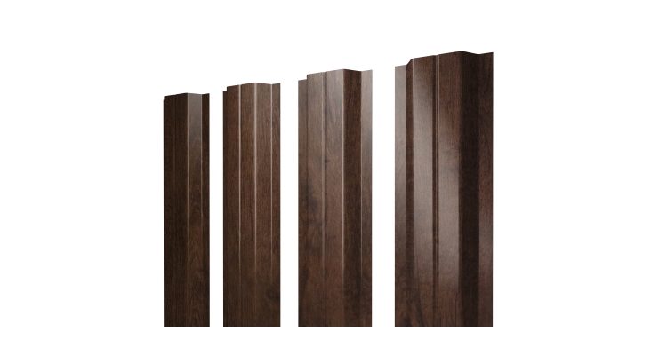 Штакетник П-образный A с прямым резом 0,45 Print Premium Antique Wood TwinColor