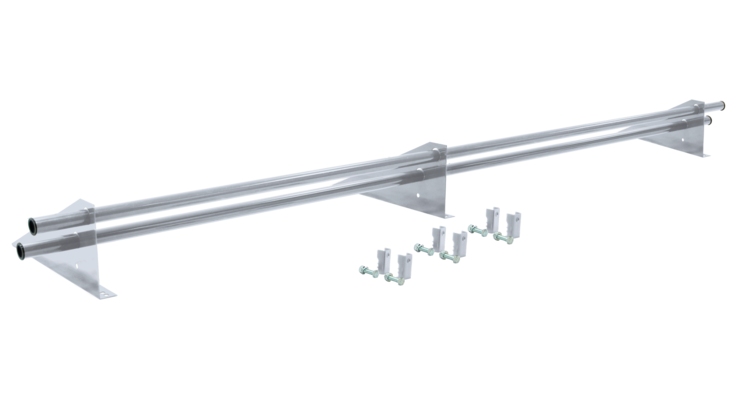 Снегозадержатель трубчатый для фальцевой кровли Optima RAL 9003 3м