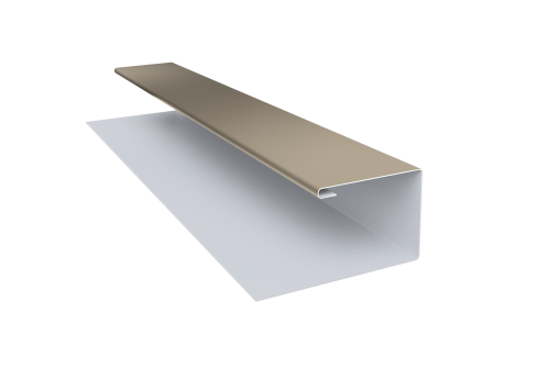 Планка П-образная Экобрус 0,5 Satin с пленкой RAL 1015 светлая слоновая кость (3м)