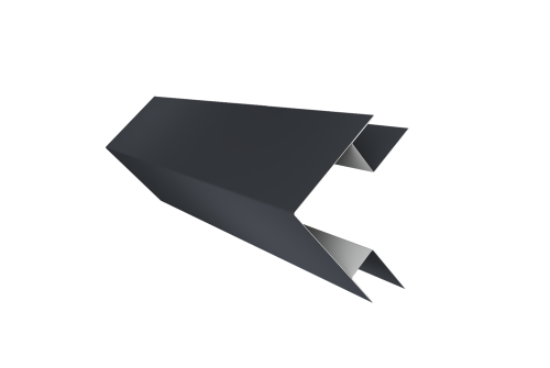 Планка угла внешнего сложного Экобрус Grand Line 0,45 Drap TX RAL 7024 мокрый асфальт (3м)