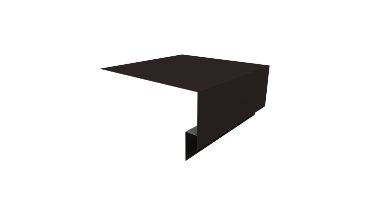 Планка околооконная сложная Экобрус Grand Line 200х75х25 0,5 Satin с пленкой RAL 9005 черный (3м)