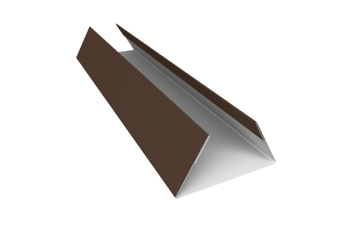 Планка стыковочная составная нижняя 0,5 Satin с пленкой RAL 8017 шоколад (3м)