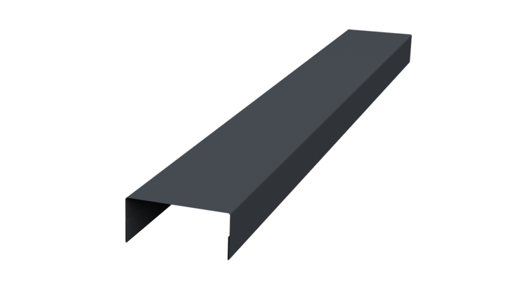 Ламель лицевая 125 забора жалюзи Texas стартовая/финишная для калиток и ворот 0.5 Satin с пленкой RAL 7024 мокрый асфальт