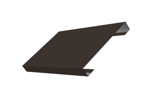 Ламель лицевая 150 забора жалюзи Texas стартовая/финишная для калиток и ворот 0,5 Velur X с пленкой RR 32 темно-коричневый