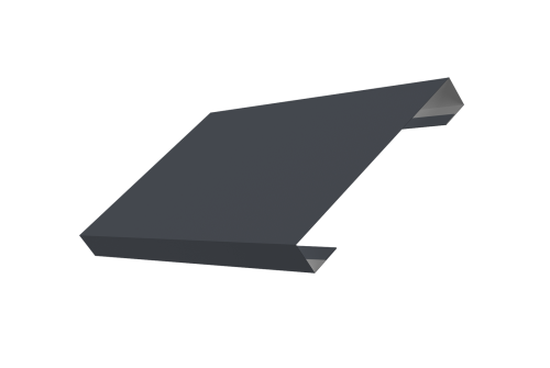 Ламель лицевая 150 забора жалюзи Texas стартовая/финишная для калиток и ворот 0,5 PurPro с пленкой RAL 7024 мокрый асфальт