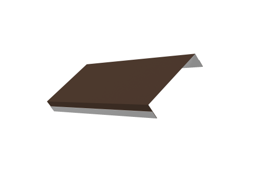 Ламель обратная 125 забора жалюзи Texas стартовая/финишная для калиток и ворот 0,5 Atlas X с пленкой RAL 8017 шоколад