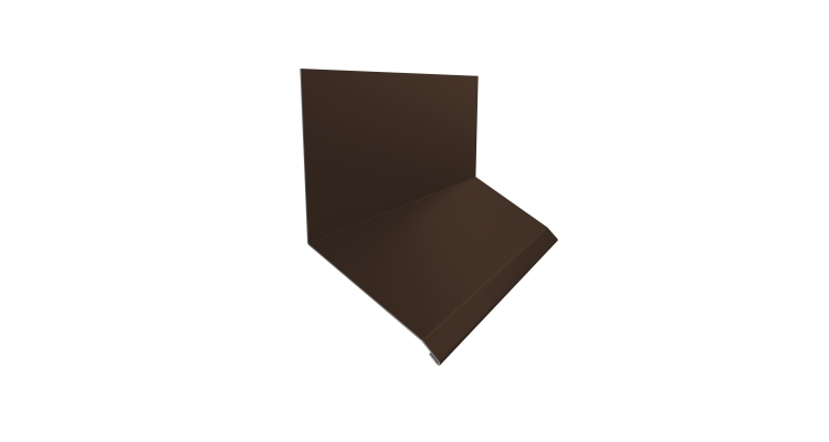 Планка примыкание верхнее к стене фальц Grand Line 150х130х20 0,45 Drap TX RAL 8017 шоколад (2м)