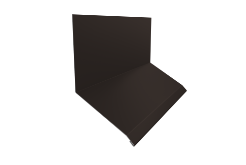 Планка примыкание верхнее к стене фальц Grand Line 150х130х20 0,45 Drap TX RR 32 темно-коричневый (2м)