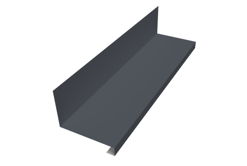 Планка примыкание нижнее к трубе фальц 0,45 Drap TX RAL 7024 мокрый асфальт (2м)