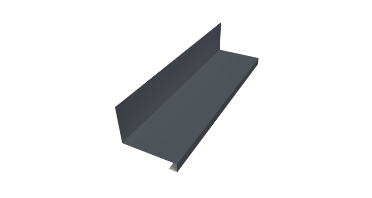 Планка примыкание нижнее к трубе фальц Grand Line 0,5 Drap TX RAL 7024 мокрый асфальт (3м)